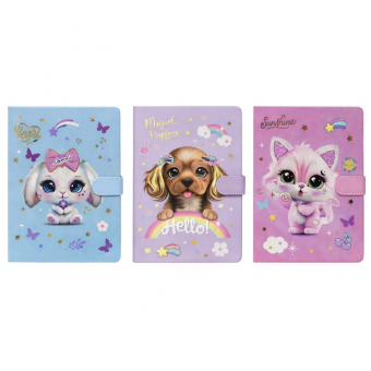 Купить Блокнот на магните А5 "Котики,собачки" 80 л., фольгированная обложка оптом